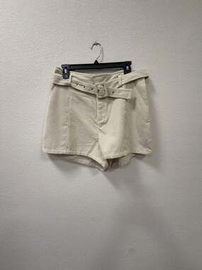 Gilli Corduroy Shorts Size L Cream Belted High Waist